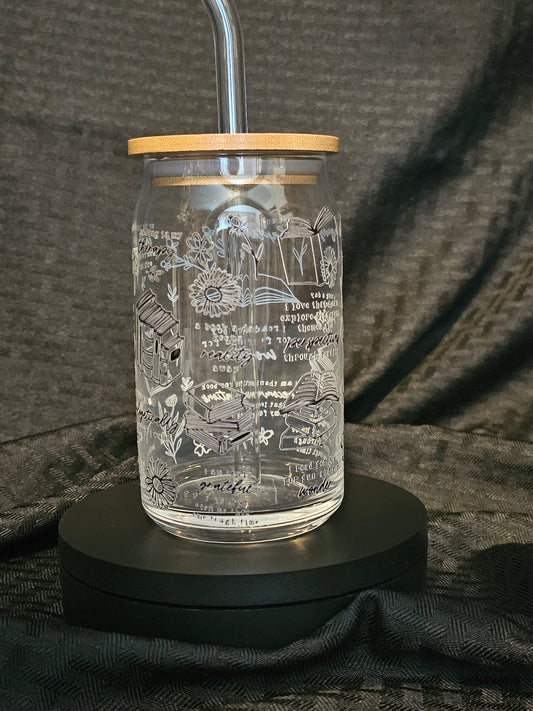 Book Lover Glass Can