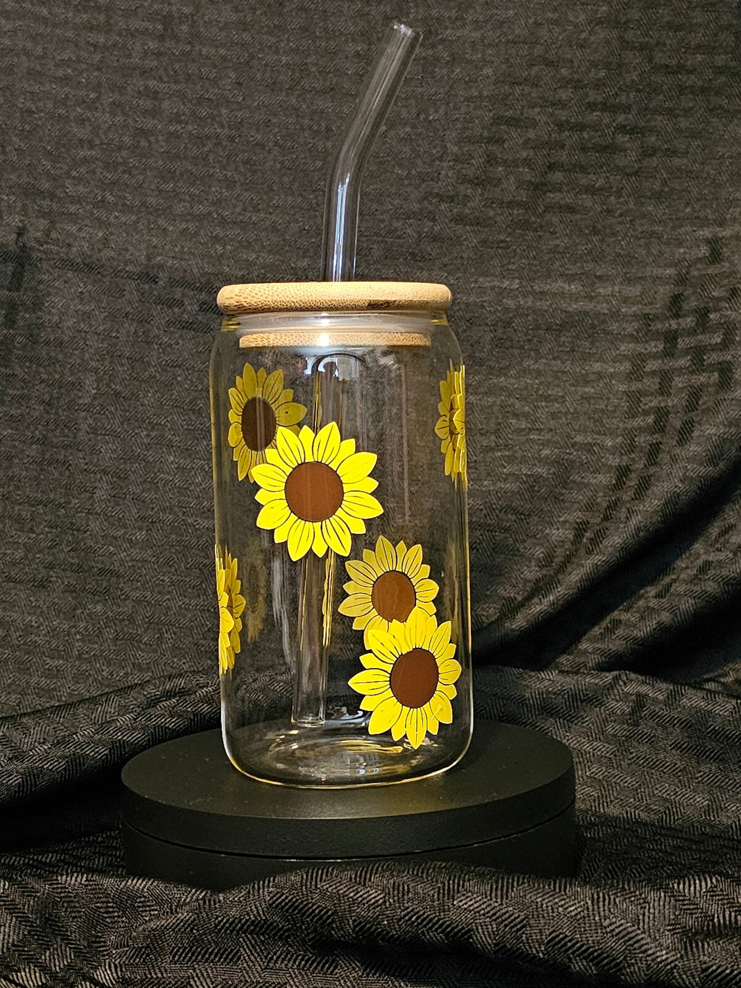 Sunflower Glass Can