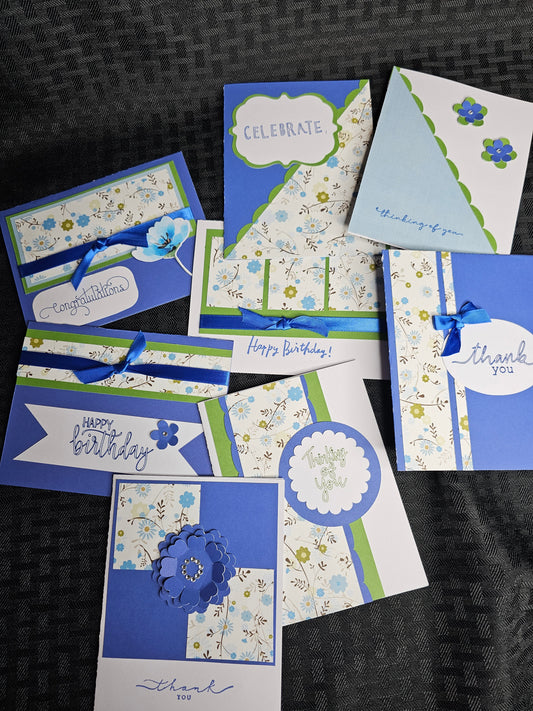 Card Set-Blue Flowers