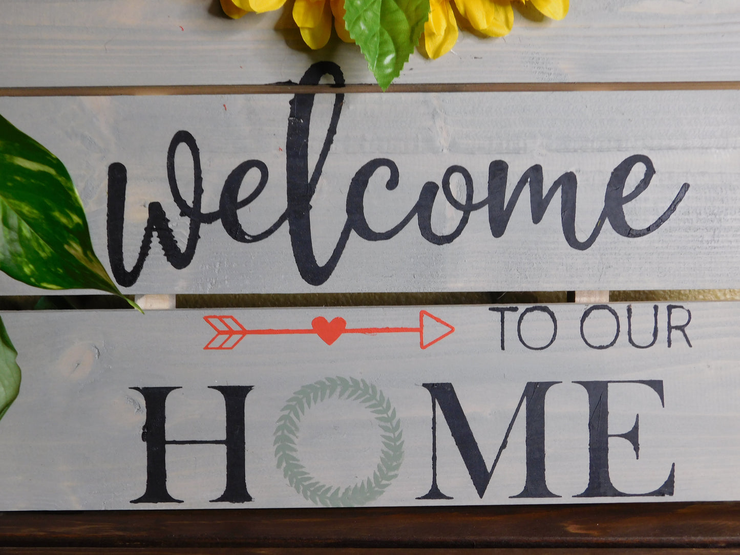 Welcome Sign with Sunflowers